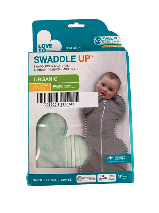 used Love To Dream Organic Swaddle UP Original 1.0 Sleep Sack, Newborn, Grey