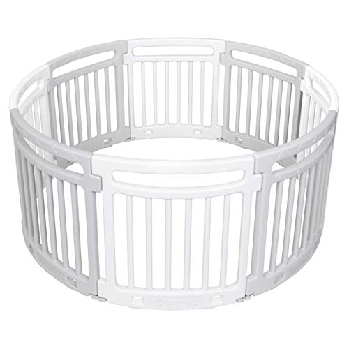 used Baby Trend Circular Play Pen, Grey and White Fashion