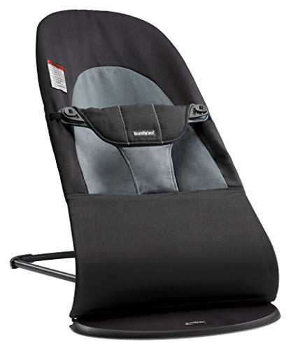 used BabyBjorn Bouncer Balance, Black/Brown, Black Frame, With toy bar