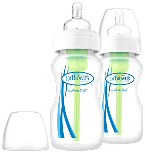 used Dr. Brown's Options+ Anti Colic Wide Neck Bottles 2-Pack, 5oz, Pastel Nature