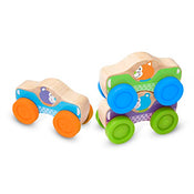 used Melissa & Doug First Play Wooden Animal Stacking Cars
