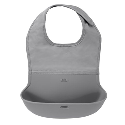 used OXO Tot Roll Up Bib, Gray