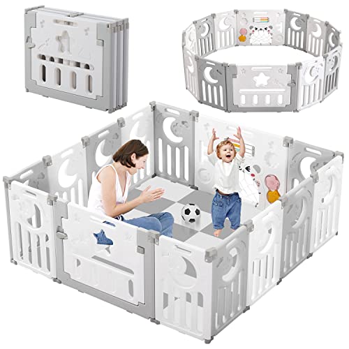 Dripex 14 Panel Baby Playard Foldable Kids Activity Centre