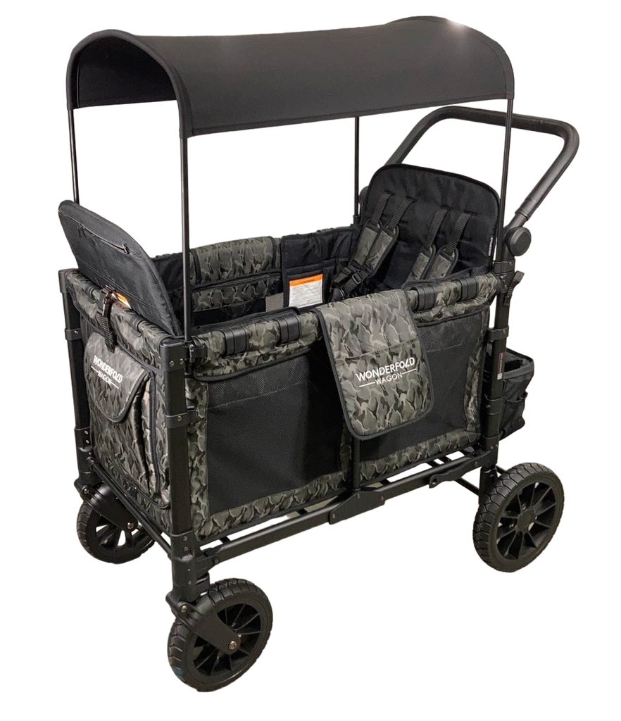 Wonderfold W4 Luxe Quad Stroller Wagon, 2022, Elite Black Camo