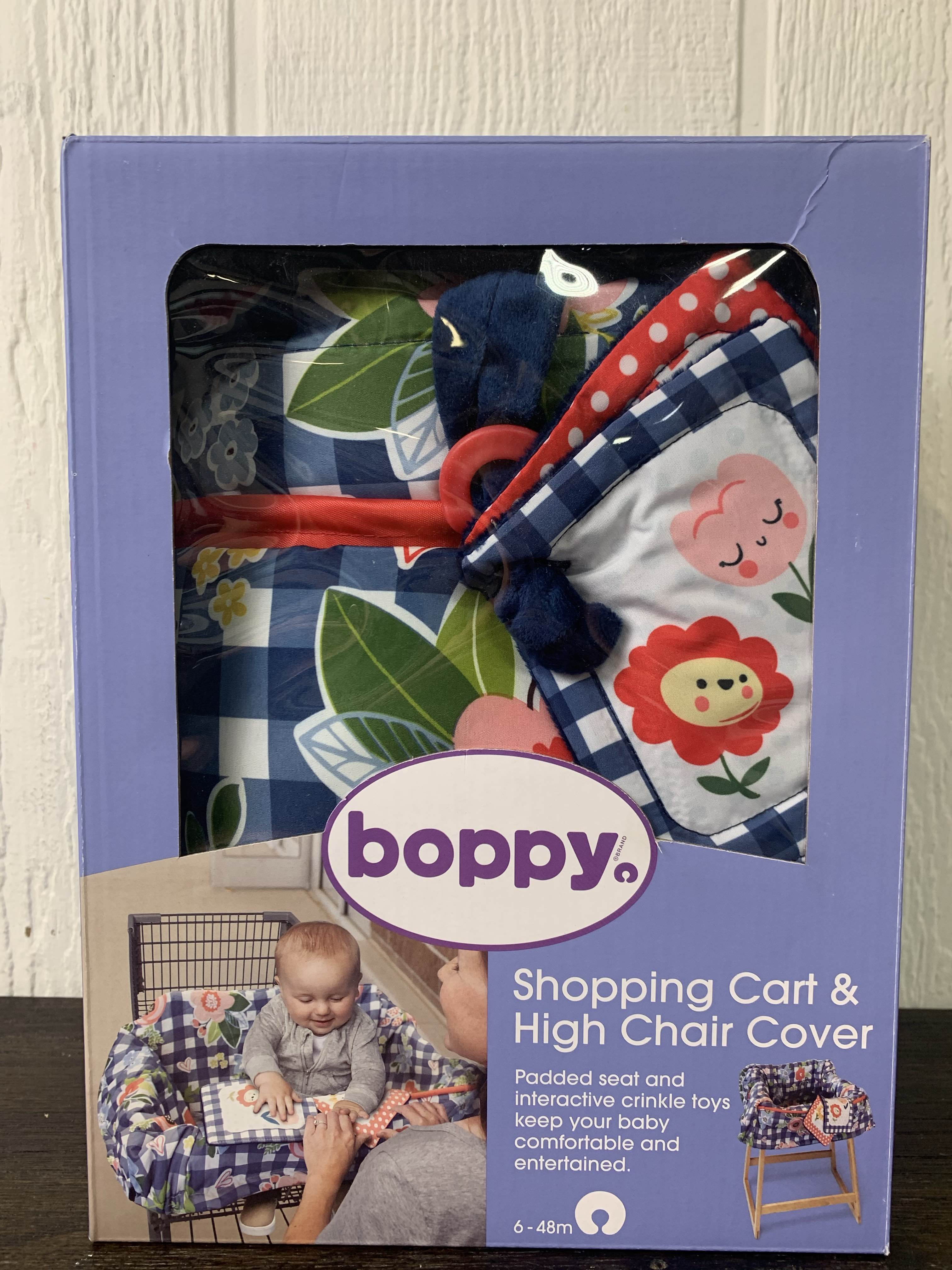 Boppy Luxe Shopping Cart And High Chair Cover, Navy Blooms