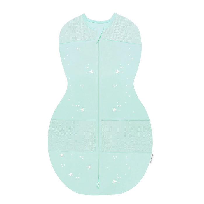 Shop Happiest Baby Sleepea Swaddle, Large, Teal Stars at GoodBuy Gear