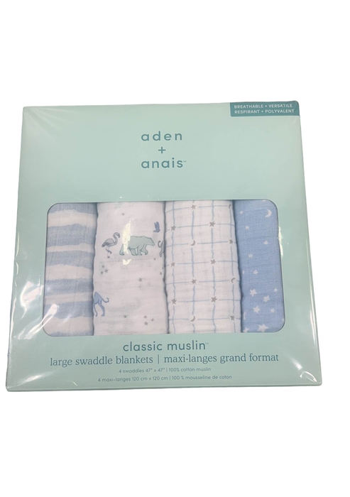 used Aden + Anais Cotton Muslin Swaddle, 4pk, Rising Star