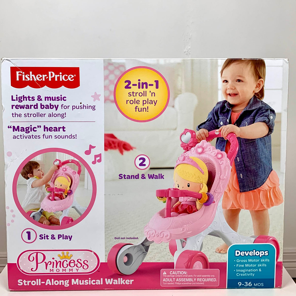 Fisher price walk along stroller best sale