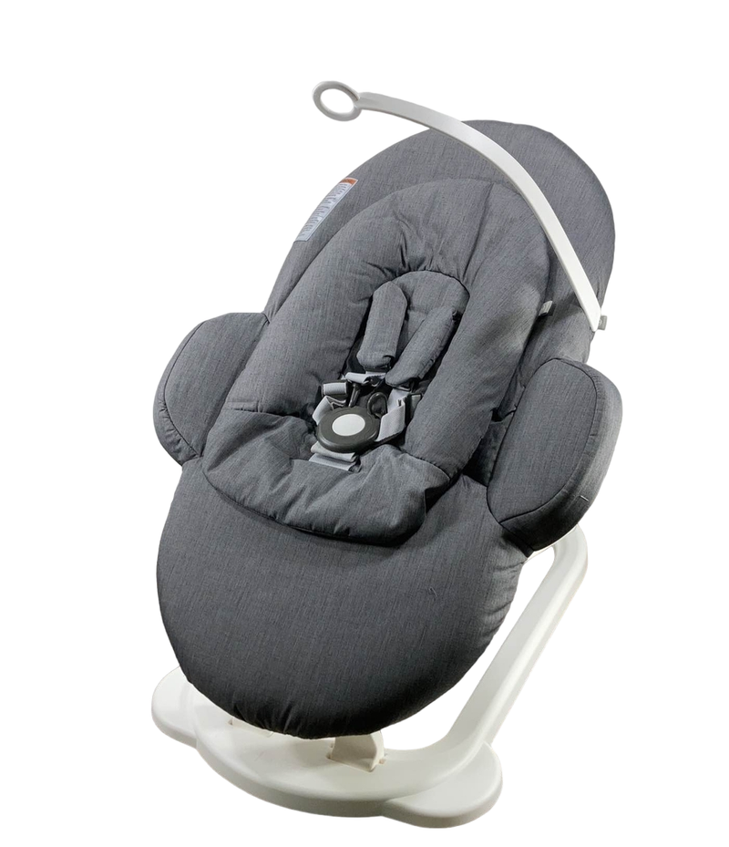 美品 STOKKE Stepsバウンサー ディープグレー Stokke Steps Bouncer, Deep Grey White Chassis
