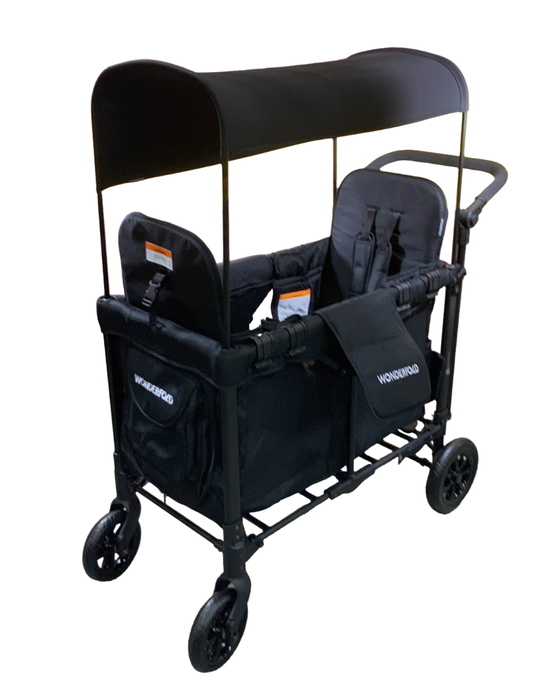 used Wonderfold W2 Original Multifunctional Double Stroller Wagon, Black, 2023