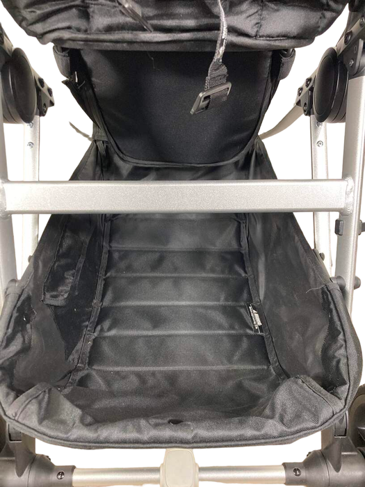 Mockingbird Single to Double Stroller, 2023, Silver with Black Leather, Watercolor Drops, Black