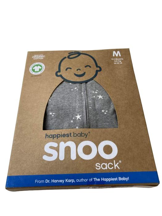 used Happiest Baby SNOO Sack, Medium (12-18 lbs), Graphite Stars