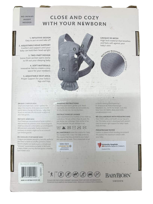 BabyBjorn Baby Carrier Mini, Anthracite 3D Mesh