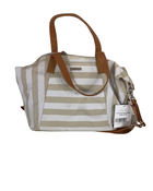 used StorkSak Noa Shoulder Diaper Bag, Stripe Fawn