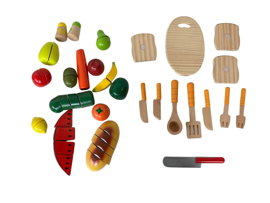 used Hape Garden Vegetables Wooden Food Set