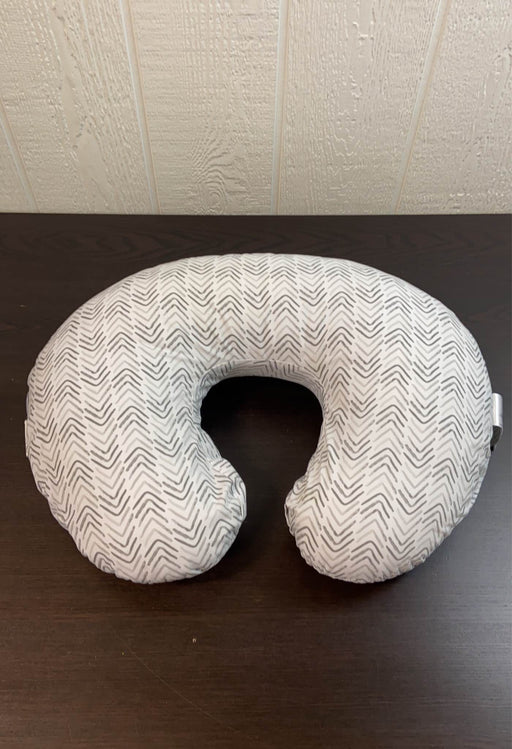 used Boppy Nursing and Infant Support Pillow, Gray Cable Stiches