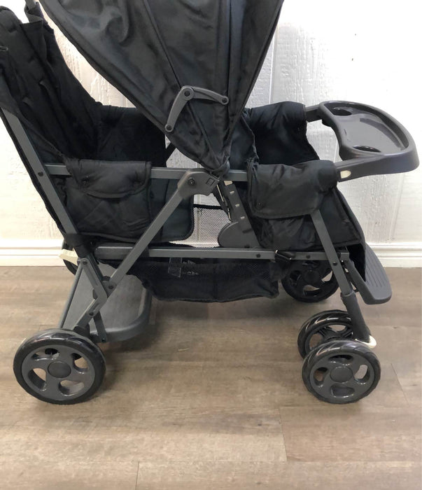 Joovy Caboose Too Graphite Sit Stand Double Stroller, 2019, Black