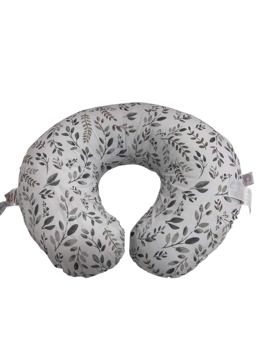 secondhand Boppy Nursing and Infant Support Pillow, Grey Taupe Leaves