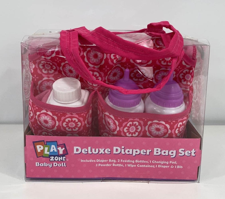 used Play Zone Deluxe Baby Doll Diaper Bag Set