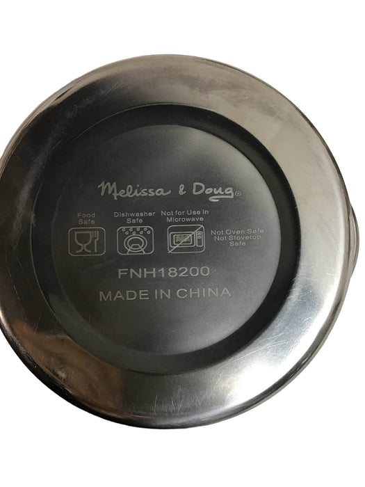 used Melissa & Doug Stainless Steel Pots And Pans Pretend Play Kitchen Set