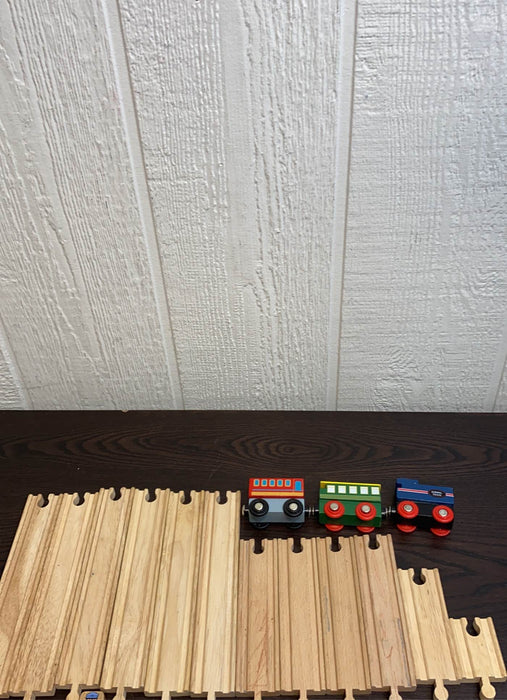 secondhand On Track USA Wooden Train Set 35 Piece