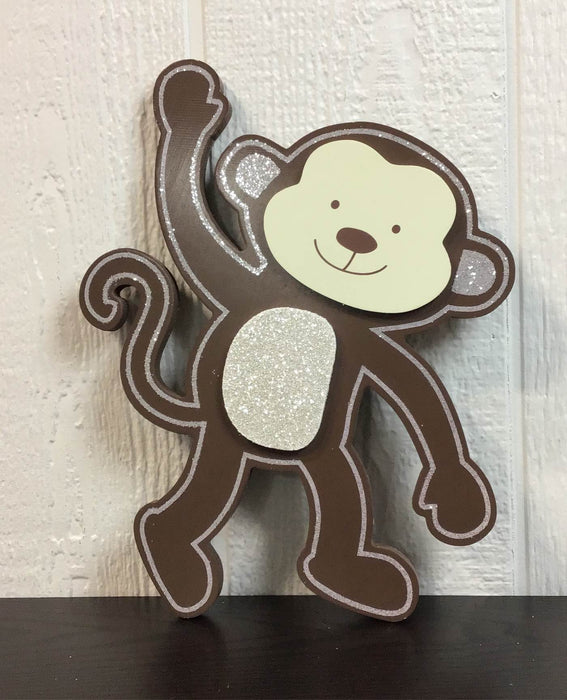 secondhand Babies R Us Wall Decor, -Glitter Monkey (13.9" x 15.6")