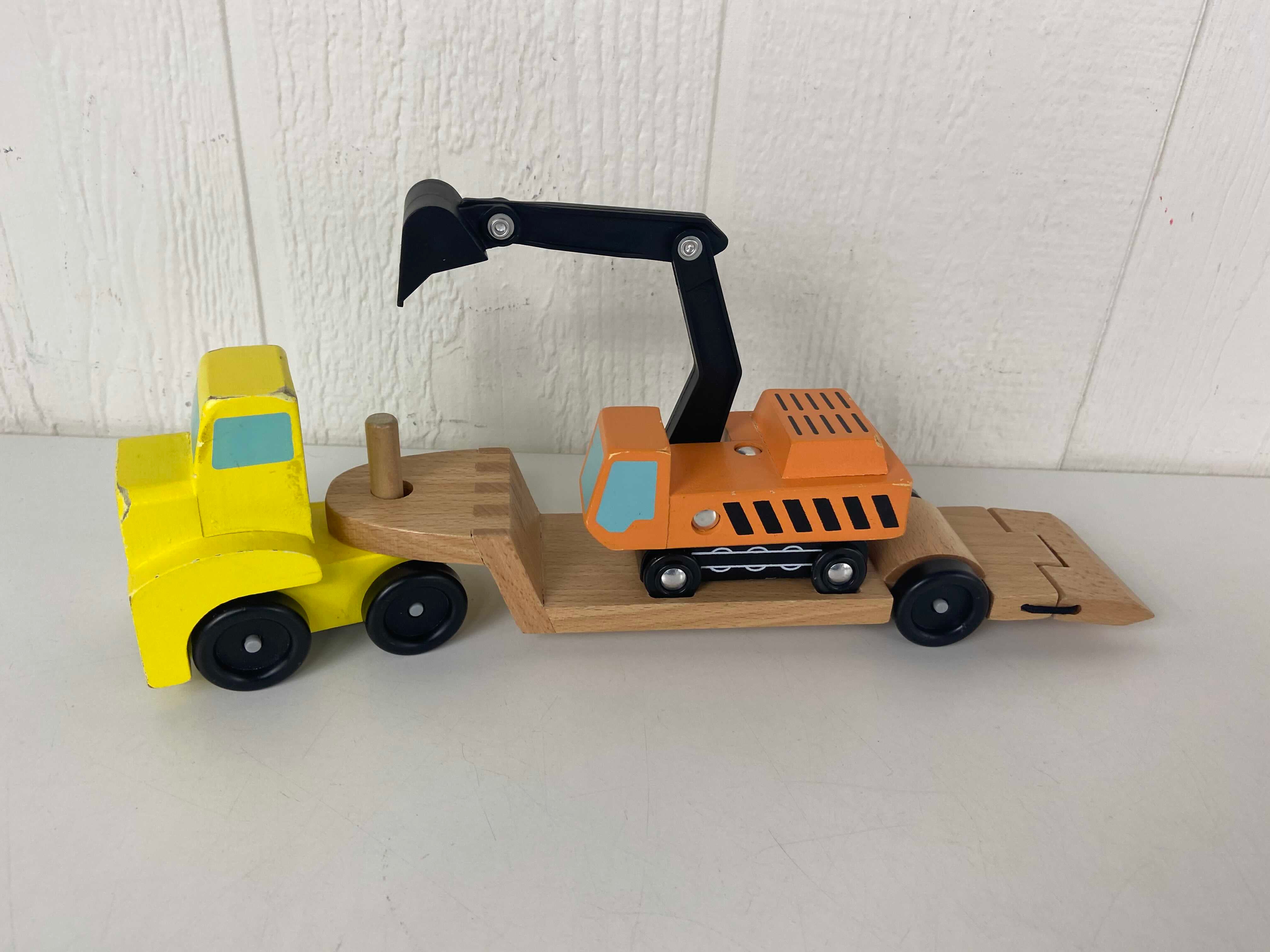 Melissa and doug trailer best sale and excavator