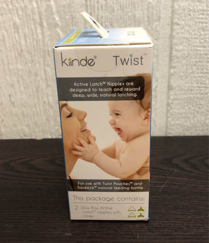 Kiinde Twist Squeeze Natural Feeding Bottle W/ Active Latch Nipples (2 Pack)