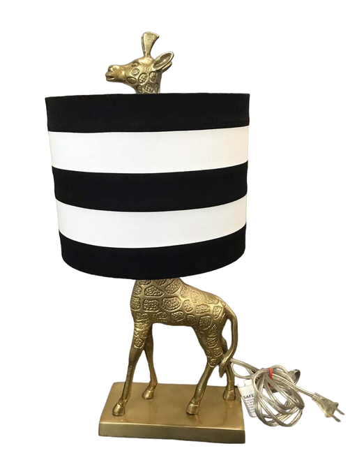 used Pottery Barn Kids Emily And Meritt Giraffe Complete Lamp, Black and White