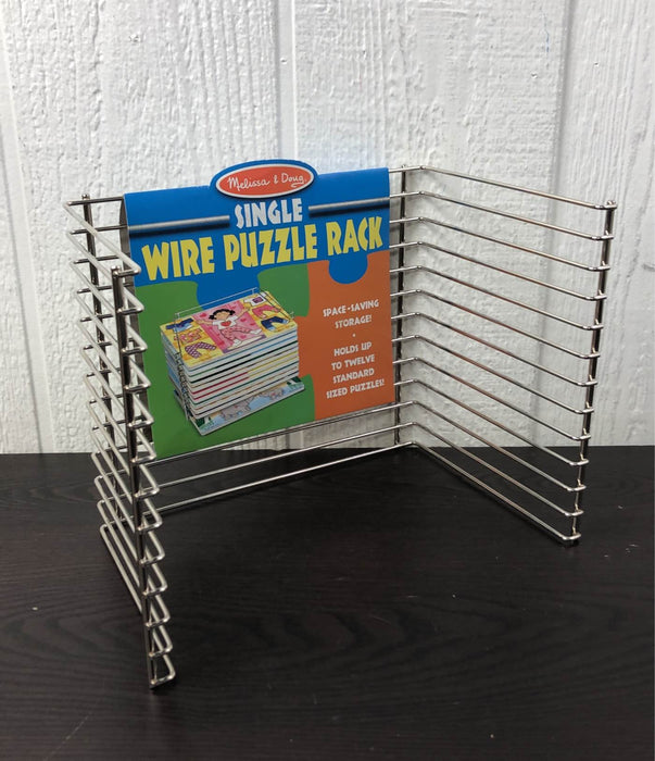 used Melissa & Doug Deluxe Wire Puzzle Storage Rack