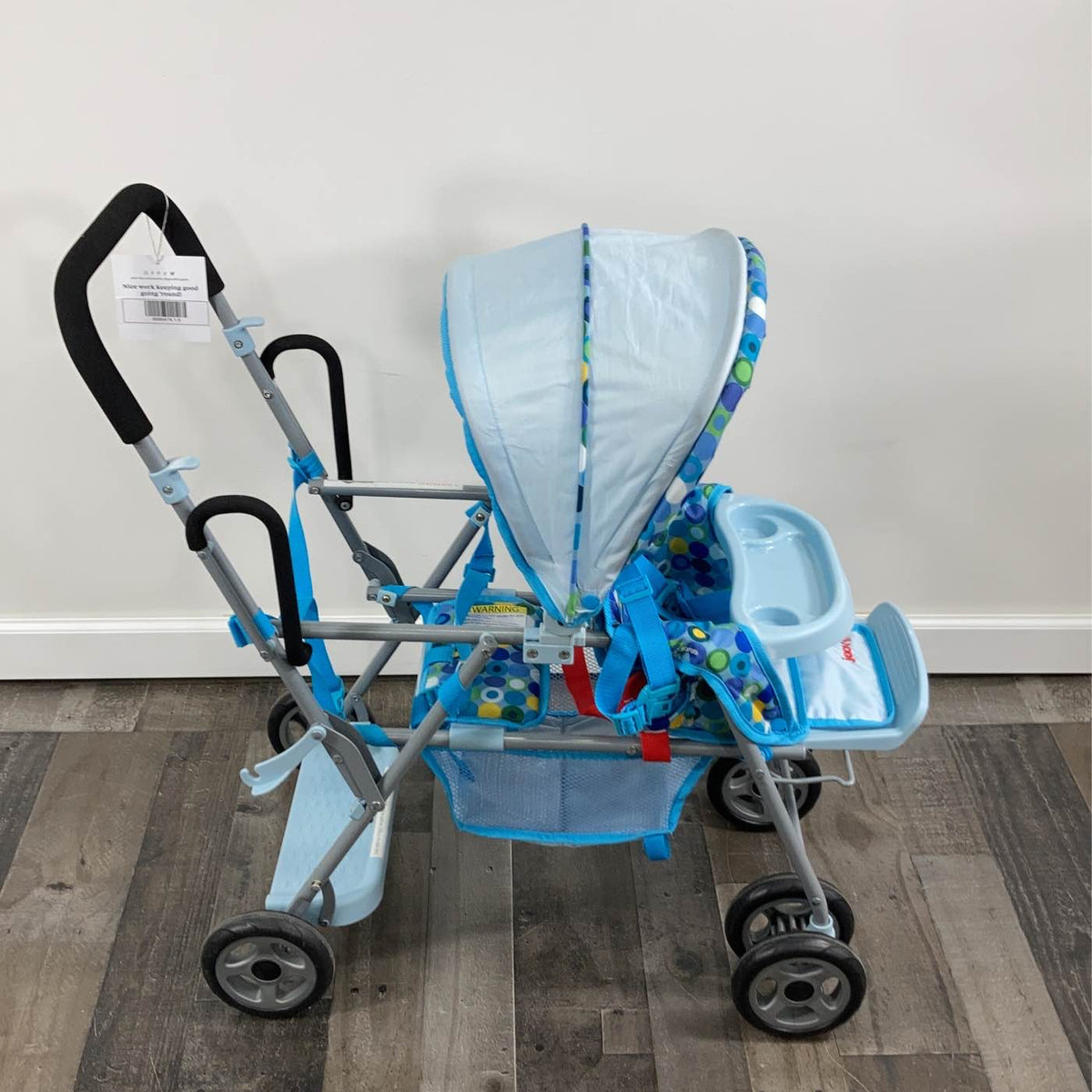 joovy double stroller doll Joovy Toy Caboose Baby Doll Stroller, Blue Dot