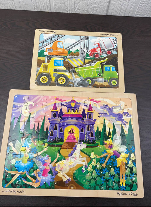 used BUNDLE Melissa & Doug Wooden Puzzles