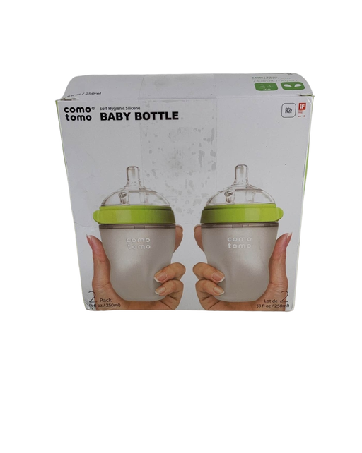 used Comotomo Bottles 2 Pack, Green, 8oz