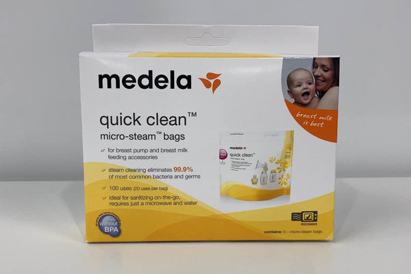  Medela Quick Clean MicroSteam Bags, Sterilizing Bags for  Bottles Breast Pump Parts Eliminates 99.9 of Common Bacteria Germs  Disinfects Most Breastpump Accessories, Yellow, 12 Pack : Baby