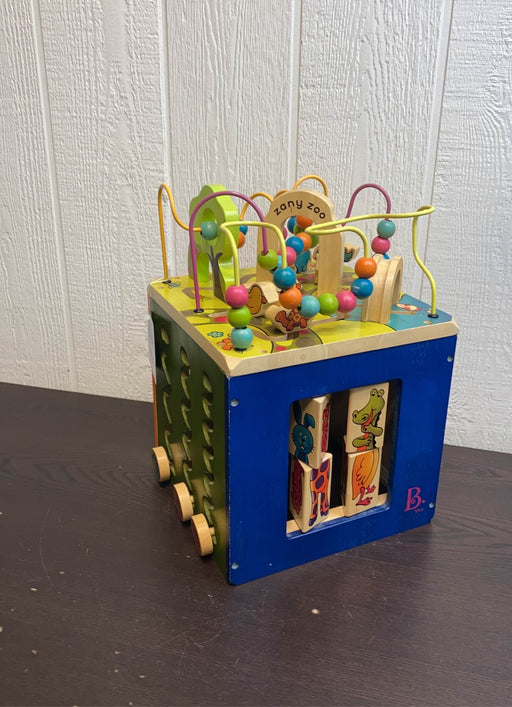 used B. toys Zany Zoo Wooden Activity Cube