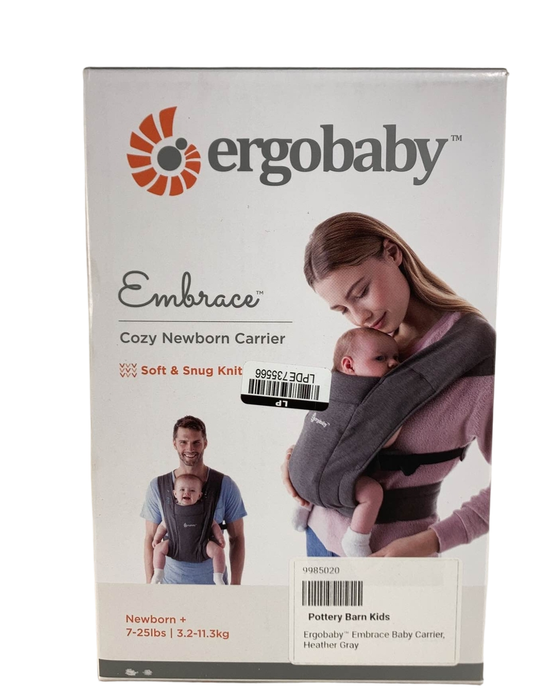 used Ergobaby Embrace Baby Carrier, Heather Grey