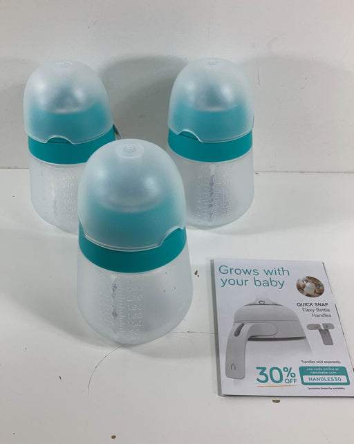 secondhand Nanobébé Flexy Silicone Baby Bottles, 9oz, 3-Pack, Teal