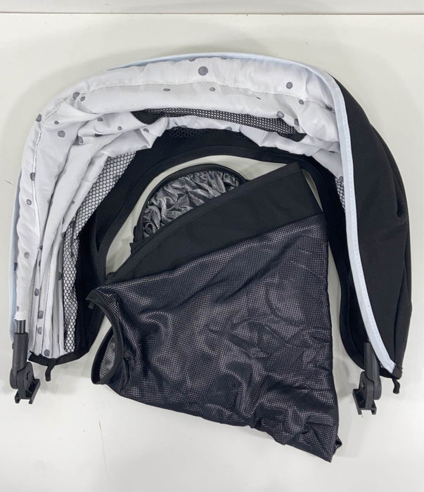 used Mockingbird Extendable Canopy with Sunshade, Black, Watercolor Drops