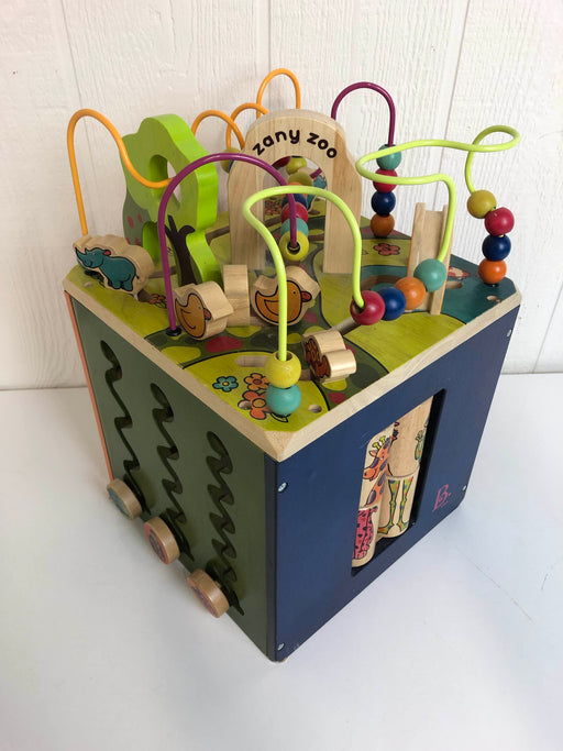 used B. Toys Zany Zoo Wooden Activity Cube