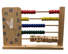 secondhand Wooden Abacus With Clock