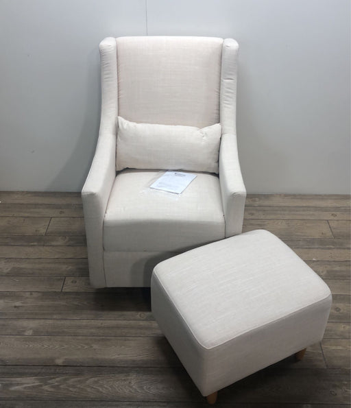 used Babyletto Toco Swivel Glider And Stationary Ottoman, White Linen