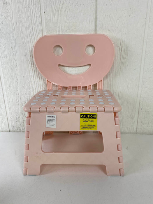 used Foldable Chair Step Stool, Pink