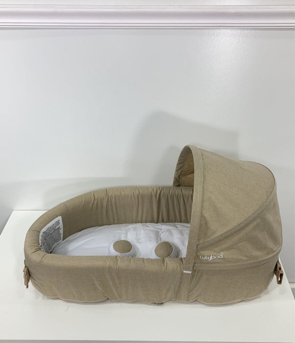 used Lulyboo Baby Lounge Premium Travel Bed, Oat