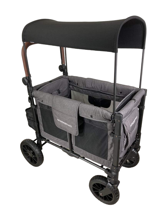 used Wonderfold W2 Luxe Multifunctional Double Stroller Wagon, Charcoal Gray, 2023