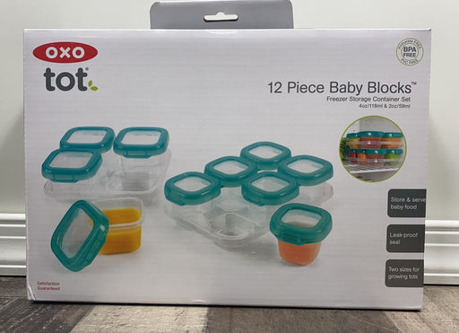 used OXO Tot 2 oz. Baby Blocks Freezer Storage, 12 Piece Set