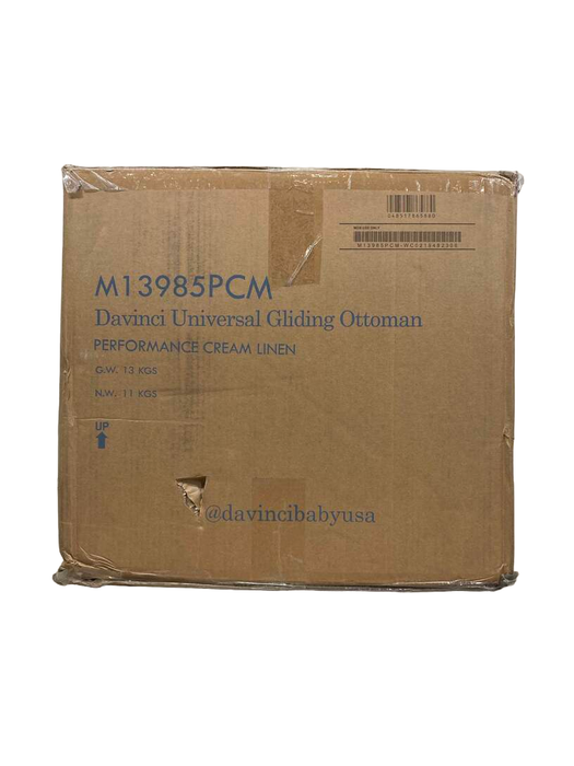 secondhand DaVinci Universal Gliding Ottoman, Performance Cream Linen