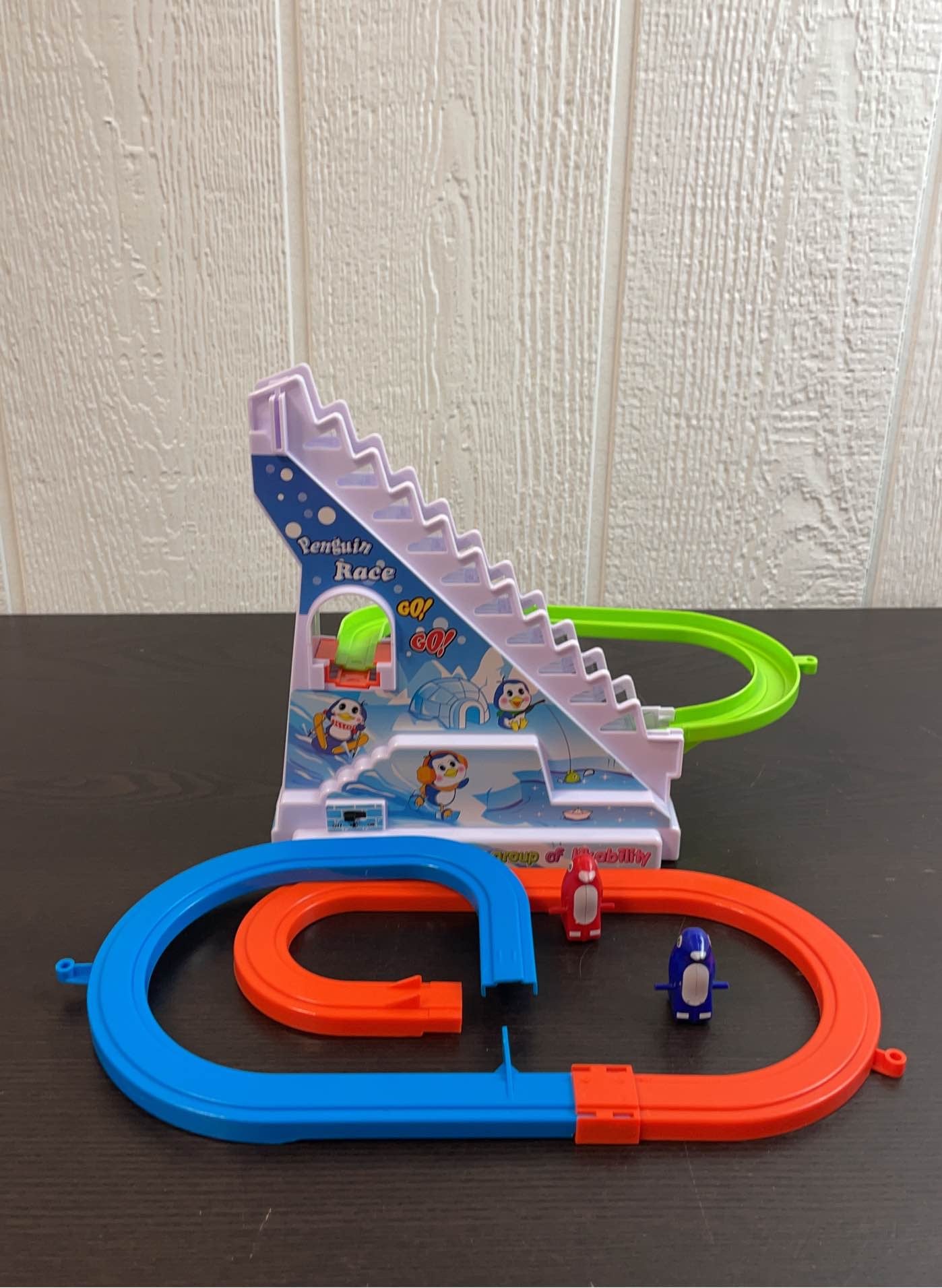 Toys For Kids Penguin Race Toy, Race Track With Spinning Gear