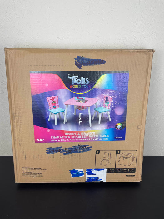 used Delta Children Kids Table and Chair Set with Storage, Trolls