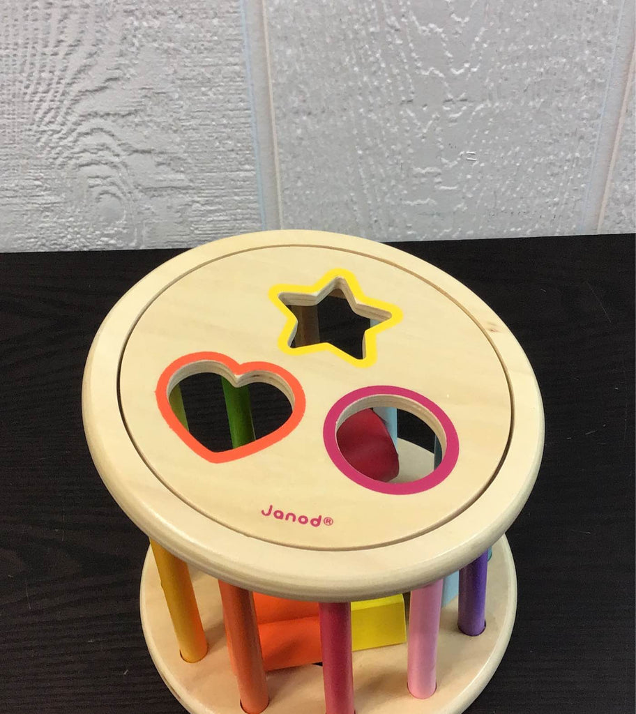 Janod Wood Shape Sorter Drum