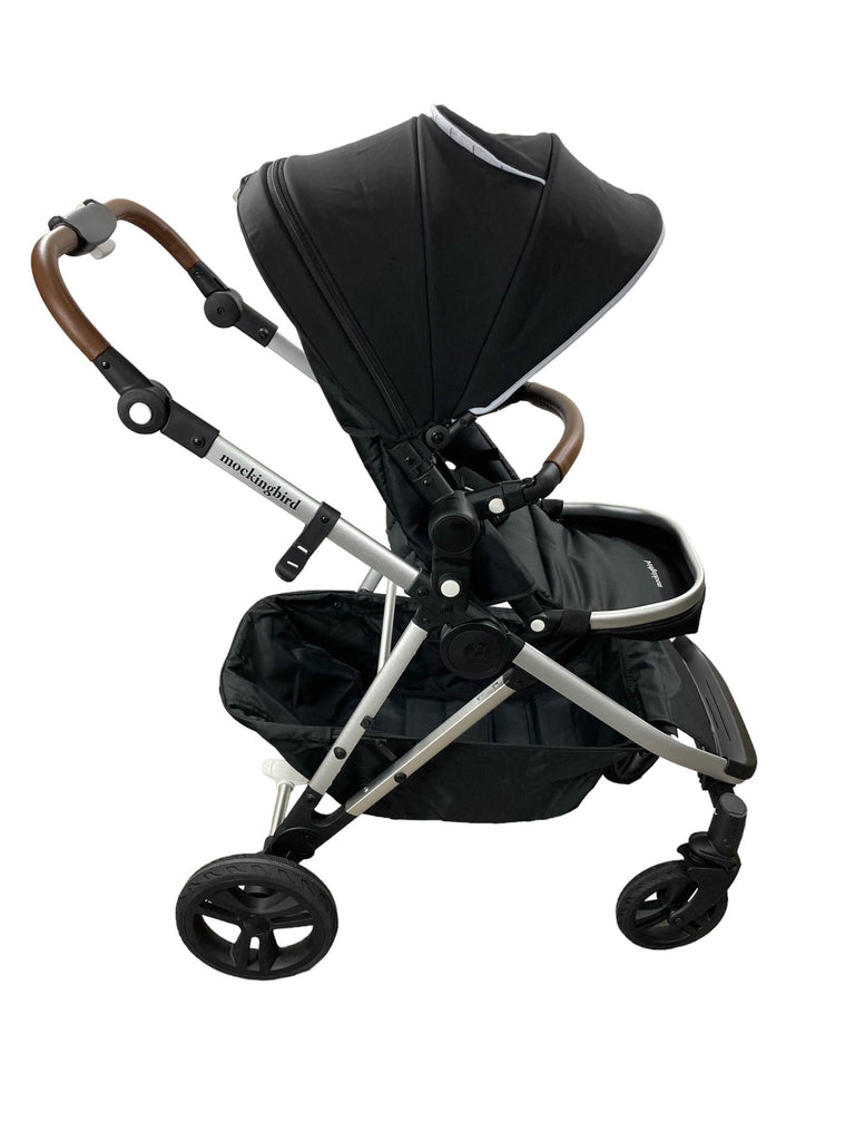 Mockingbird Single to Double Stroller, 2022, Silver with Penny Leather